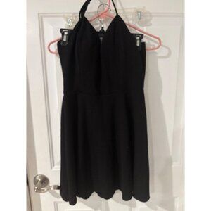 Charlotte Russe Halter Mini Dress Fit and Flare Party Dress‎ Black L